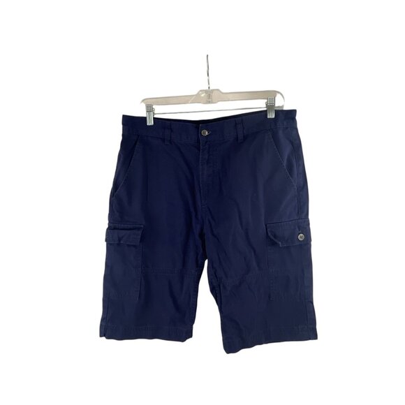 Guess Mens Navy Blue Cargo Shorts Size 32 Cotton Casual Summer Gorpcore Hiking - Picture 1 of 7